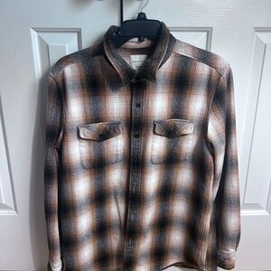American Eagle Outfitters Brown and Black Plaid Shirt